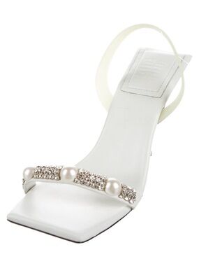 Givenchy  off white Slingback Heels with Pearls and Crystals